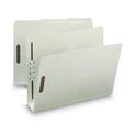 Smead Recycled Pressboard Fastener Folders, 3" Expansion, 2 Fasteners, Letter Size, Gray-Green Exterior, 25/Box (15005)