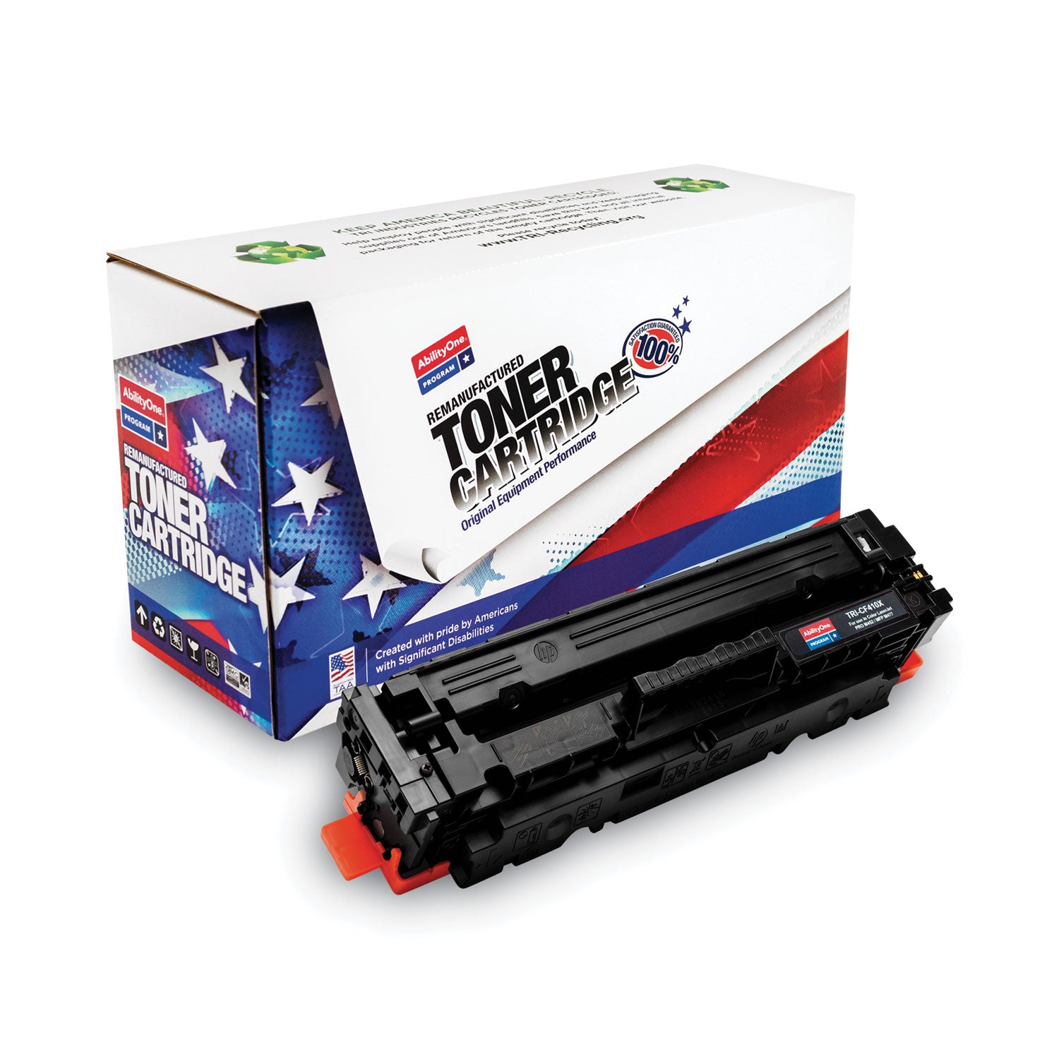 AbilityOne 7510016942427 Remanufactured CF410X (410X) High-Yield Toner, 5,000 Page-Yield, Black