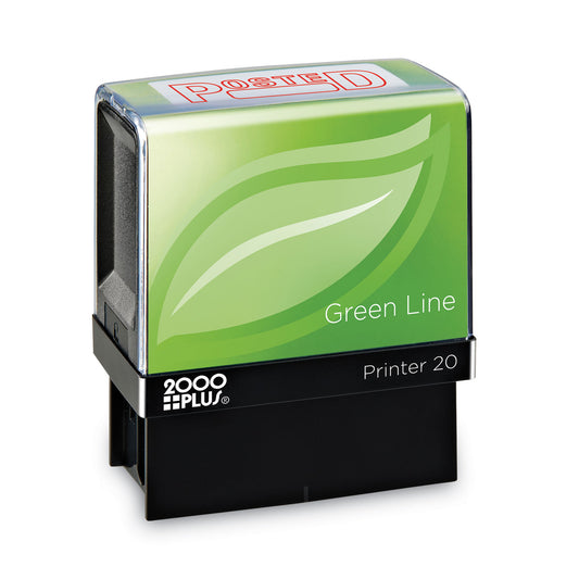 2000 PLUS Green Line Message Stamp, Posted, 1.5 x 0.56, Red (098371)