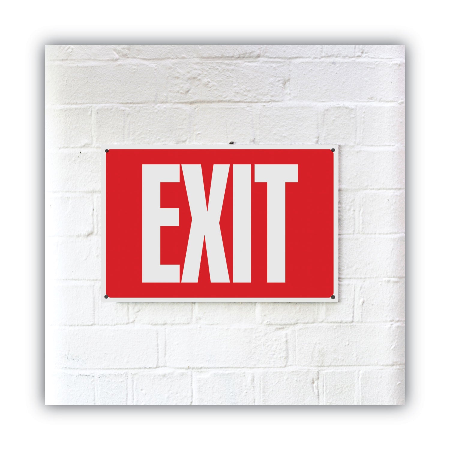 COSCO Glow-in-the-Dark Safety Sign, Exit, 12 x 8, Red (098052)