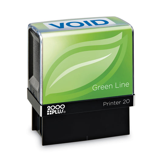 2000 PLUS Green Line Message Stamp, Void, 1.5 x 0.56, Blue (098373)