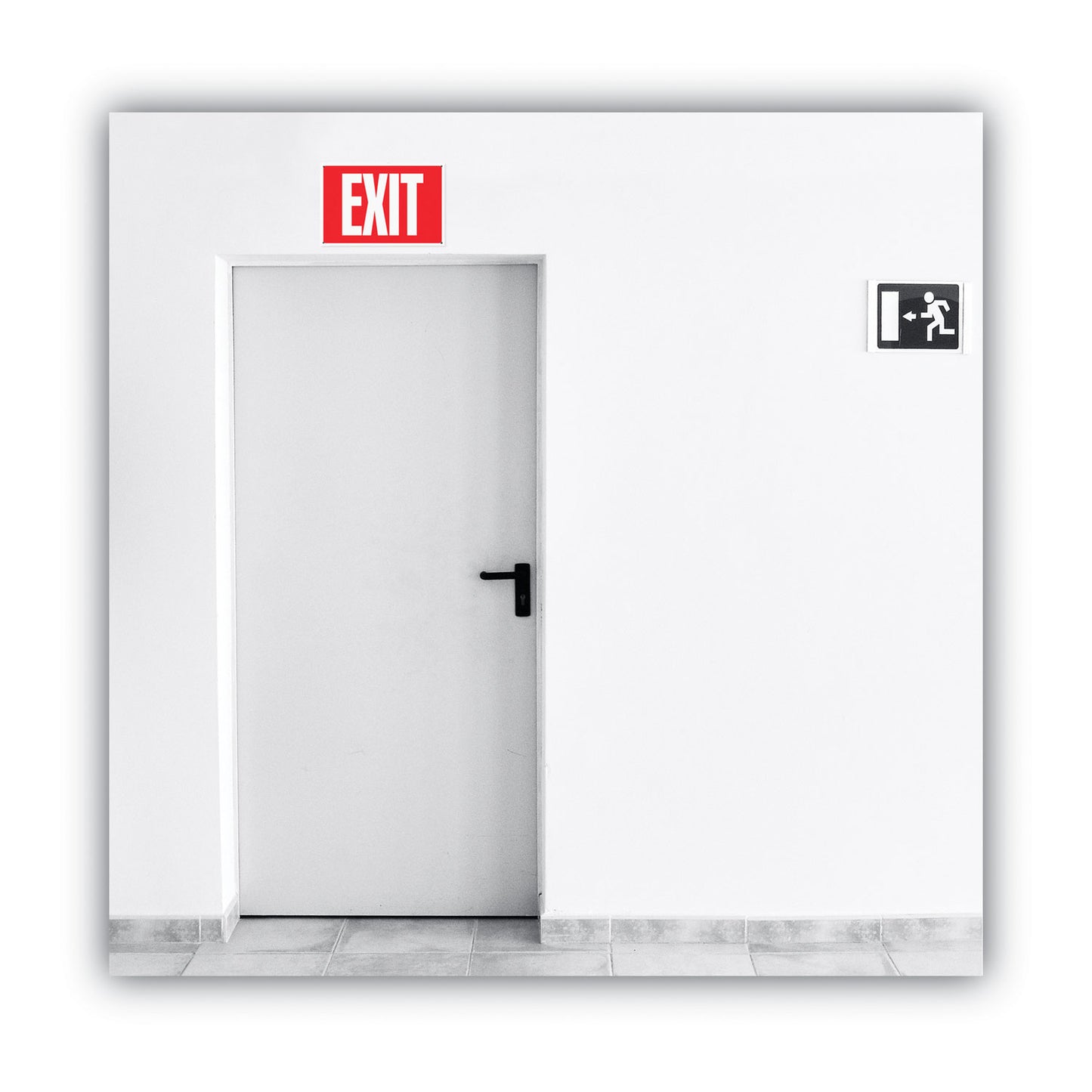 COSCO Glow-in-the-Dark Safety Sign, Exit, 12 x 8, Red (098052)