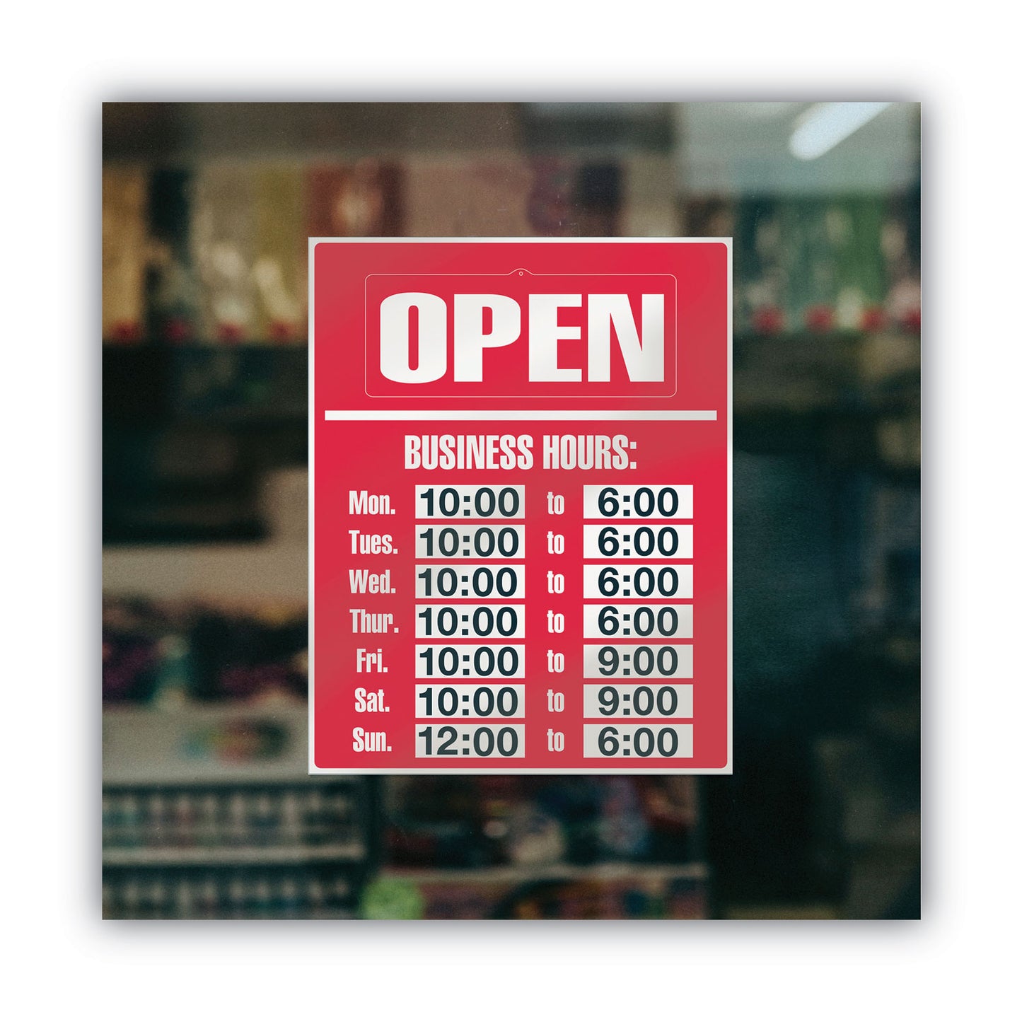 COSCO Business Hours Sign Kit, 15 x 19, Red (098072)