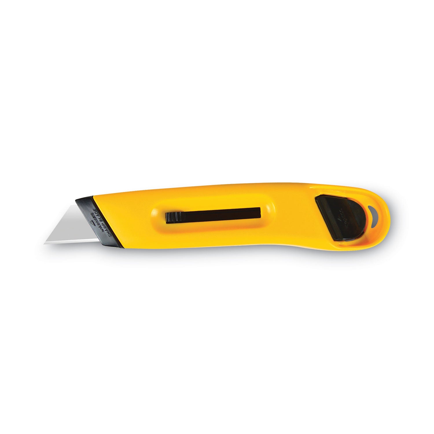 COSCO Plastic Utility Knife with Retractable Blade and Snap Closure, 6" Plastic Handle, Yellow (091467)