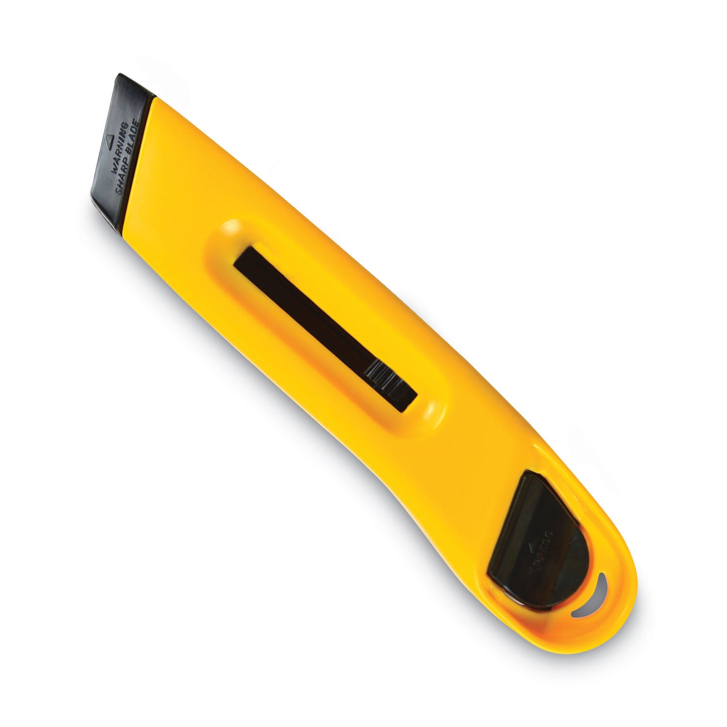 COSCO Plastic Utility Knife with Retractable Blade and Snap Closure, 6" Plastic Handle, Yellow (091467)