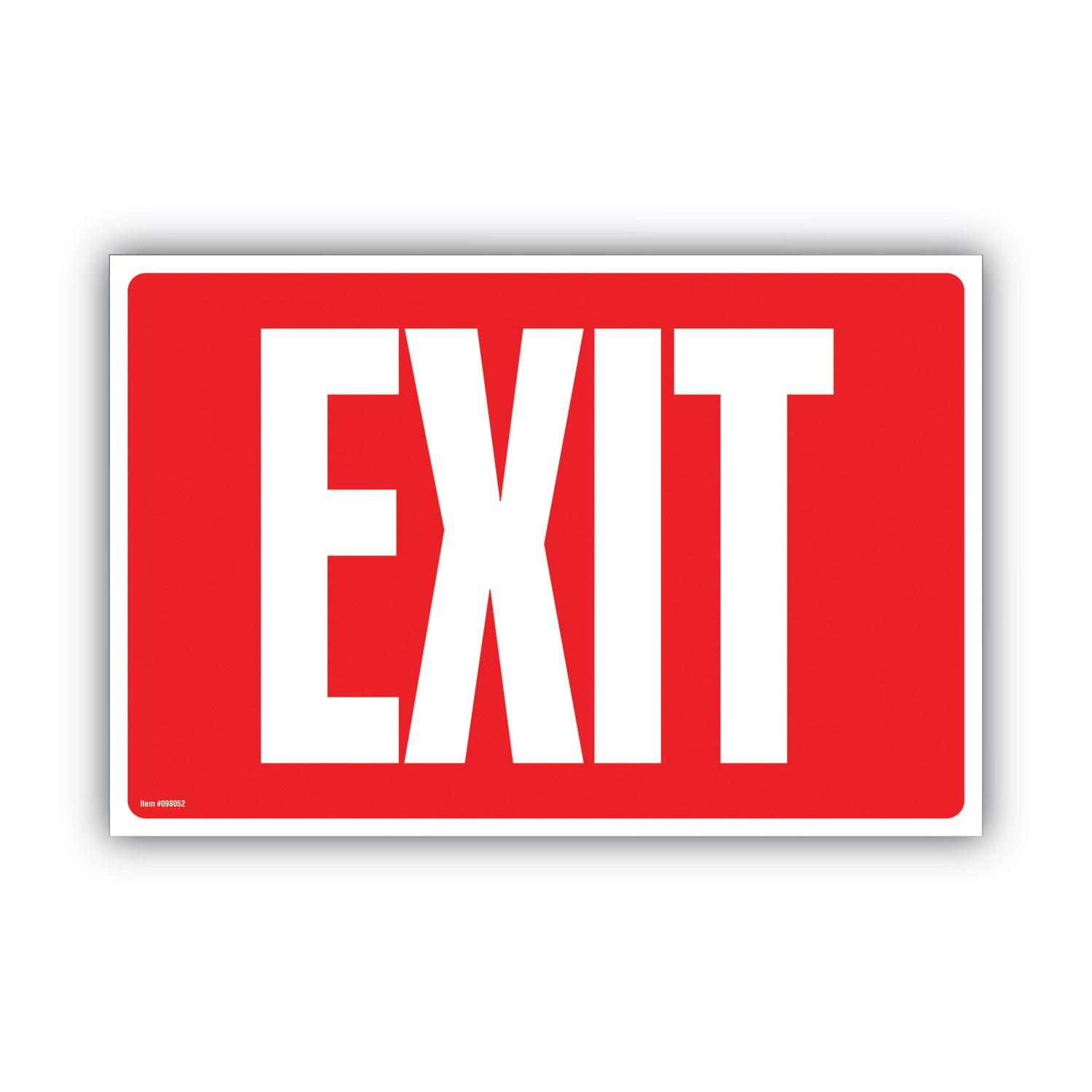 COSCO Glow-in-the-Dark Safety Sign, Exit, 12 x 8, Red (098052)