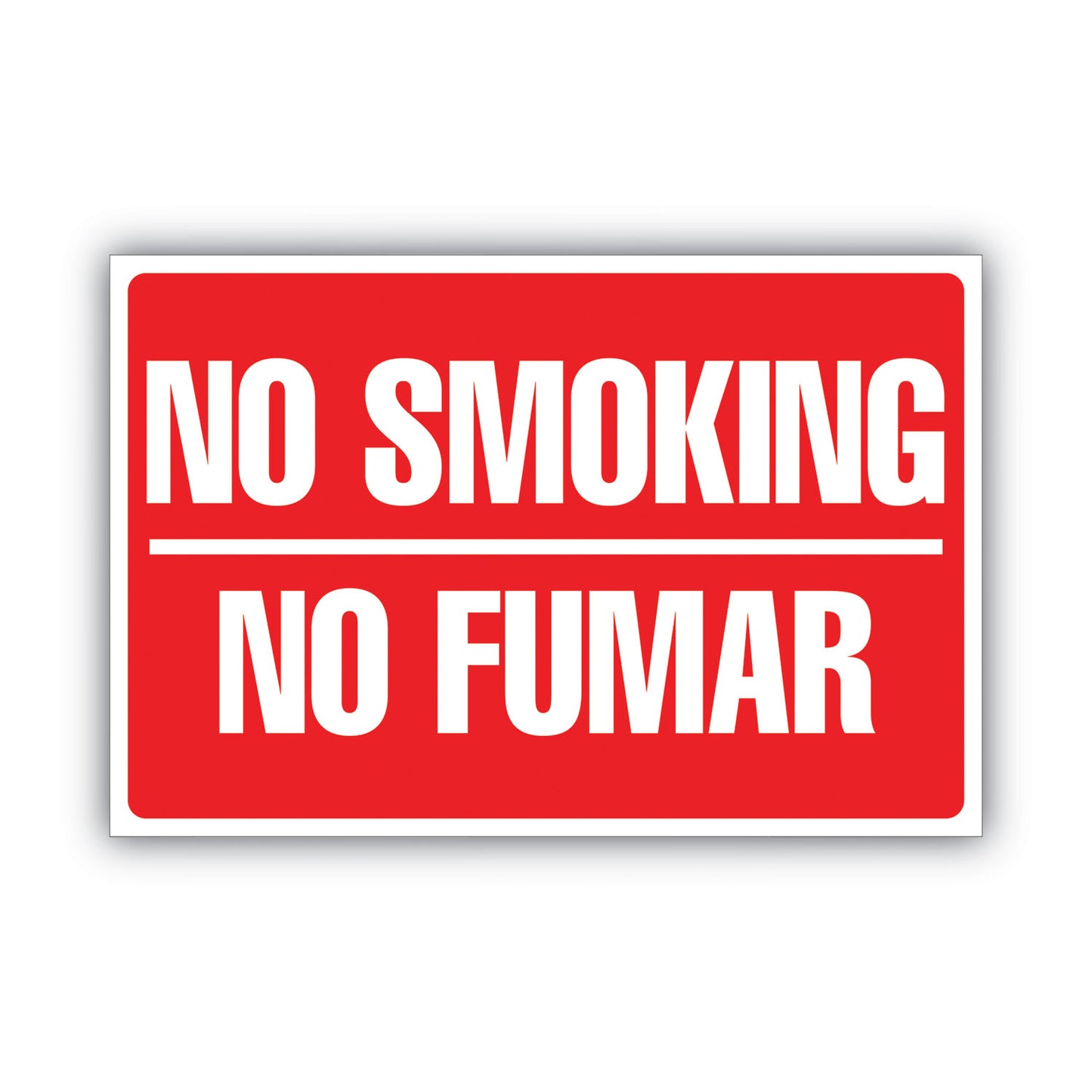 COSCO Two-Sided Signs, No Smoking/No Fumar, 8 x 12, Red (098068)