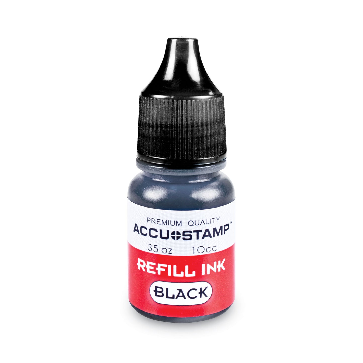 COSCO ACCU-STAMP Gel Ink Refill, 0.35 oz Bottle, Black (090684)