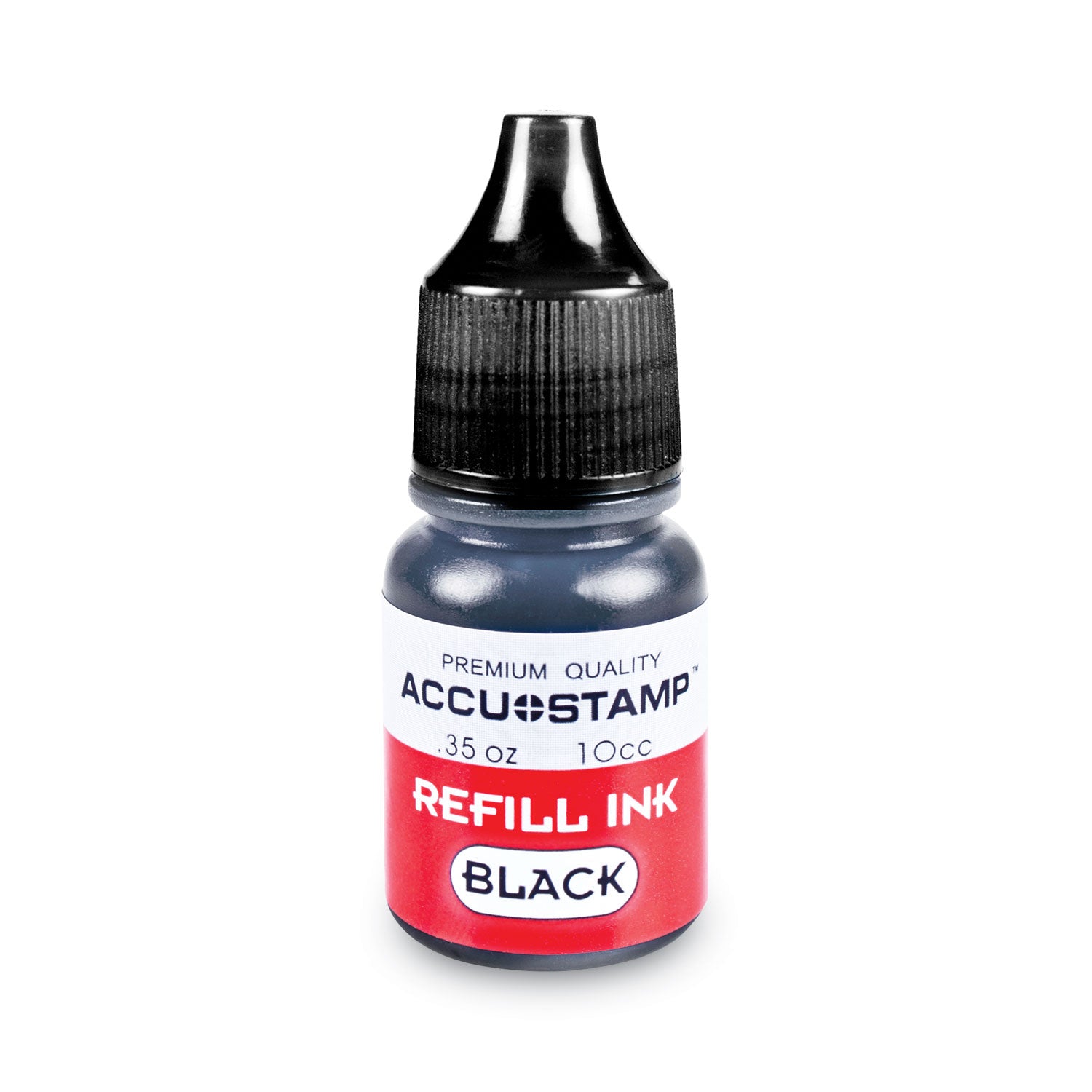 COSCO ACCU-STAMP Gel Ink Refill, 0.35 oz Bottle, Black (090684)