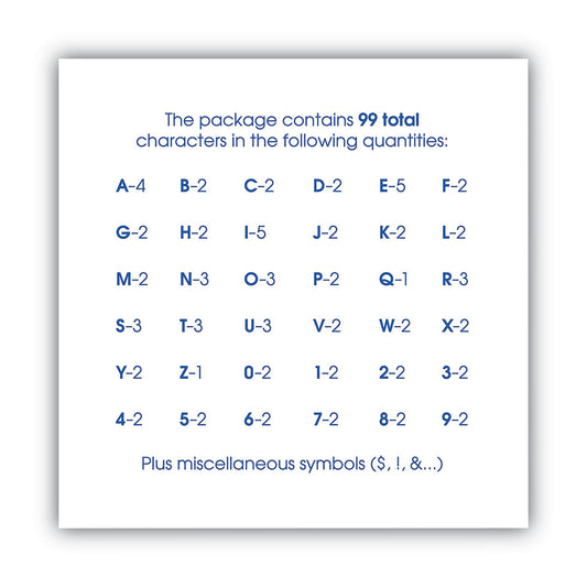 COSCO Letters, Numbers and Symbols, Self Adhesive, Black, 2"h, 84 Characters (098131)