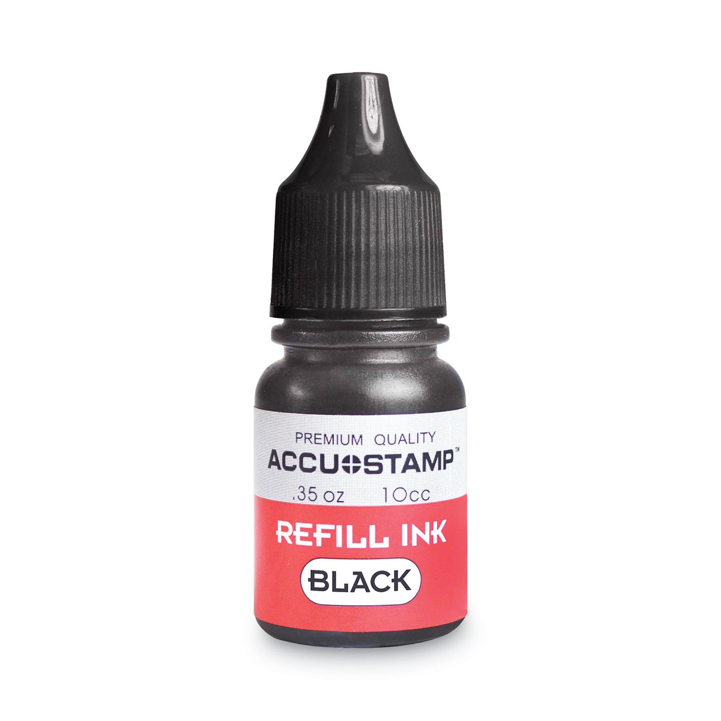COSCO ACCU-STAMP Gel Ink Refill, 0.35 oz Bottle, Black (090684)