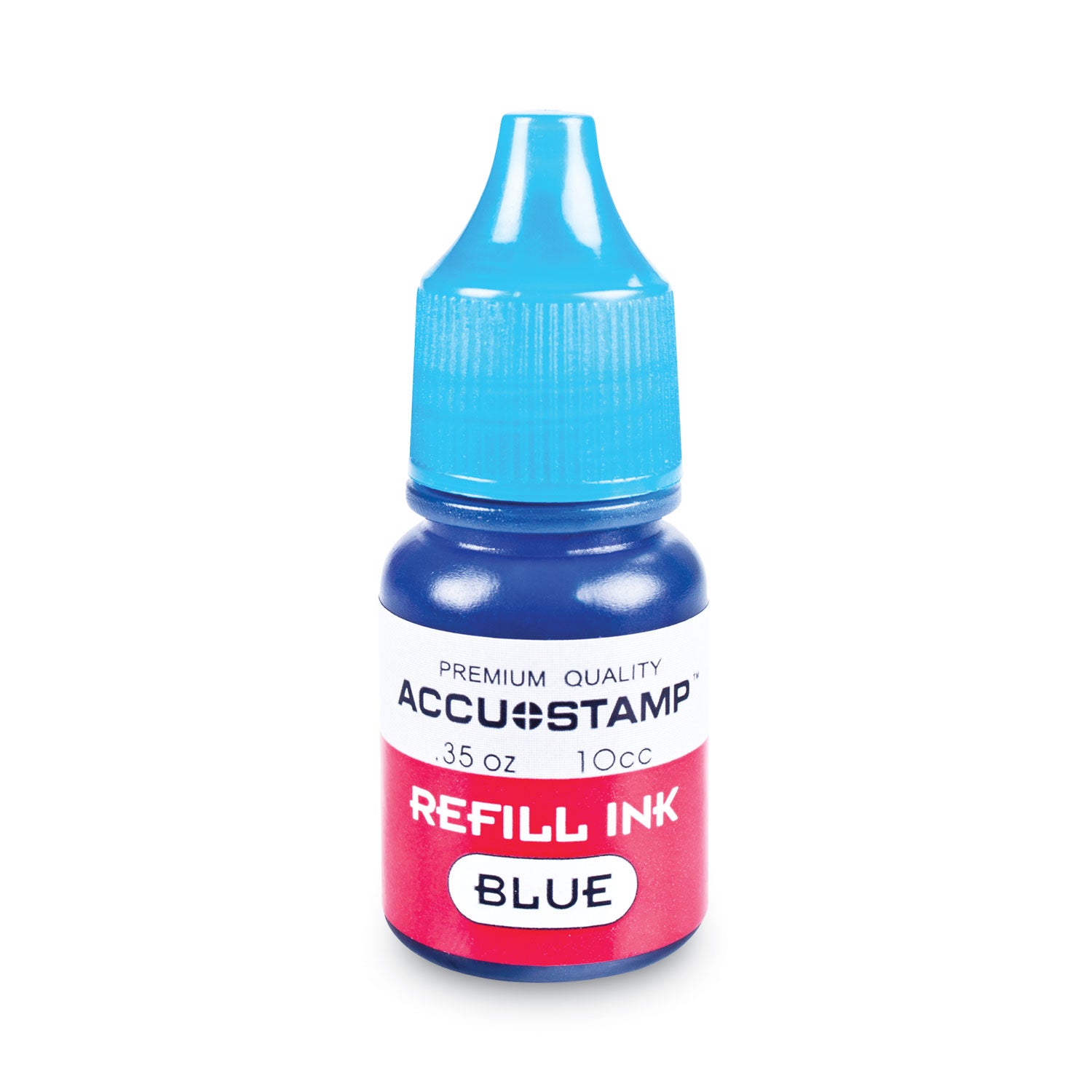 COSCO ACCU-STAMP Gel Ink Refill, 0.35 oz Bottle, Blue (090682)