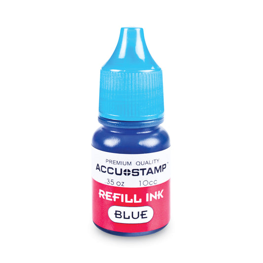 COSCO ACCU-STAMP Gel Ink Refill, 0.35 oz Bottle, Blue (090682)