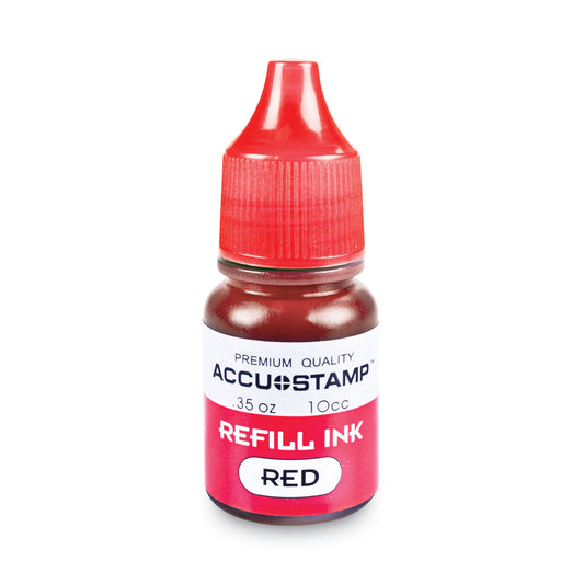 COSCO ACCU-STAMP Gel Ink Refill, 0.35 oz Bottle, Red (090683)