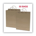 COSCO Premium Shopping Bag, Natural Twisted-Paper Handles, 12" x 6.5" x 17", Brown, 50/Box (091566)