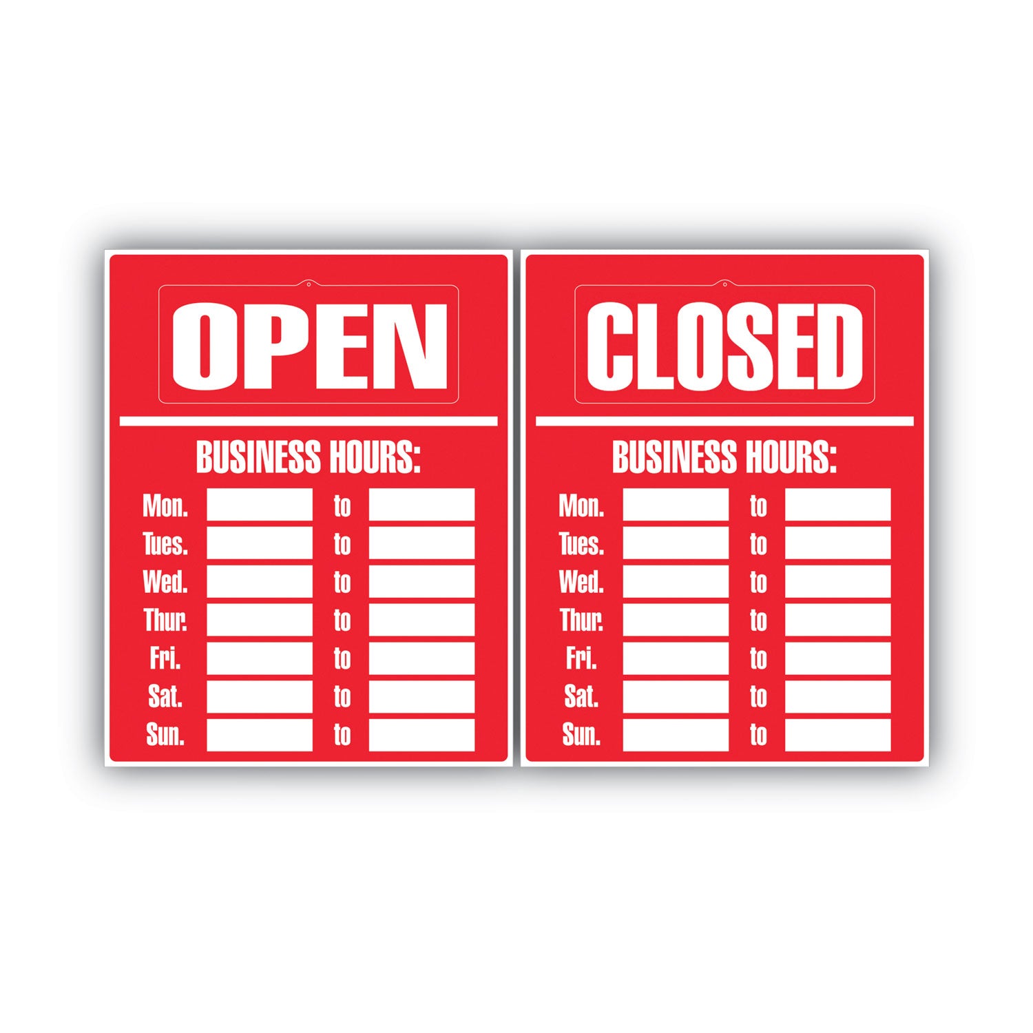 COSCO Business Hours Sign Kit, 15 x 19, Red (098072)