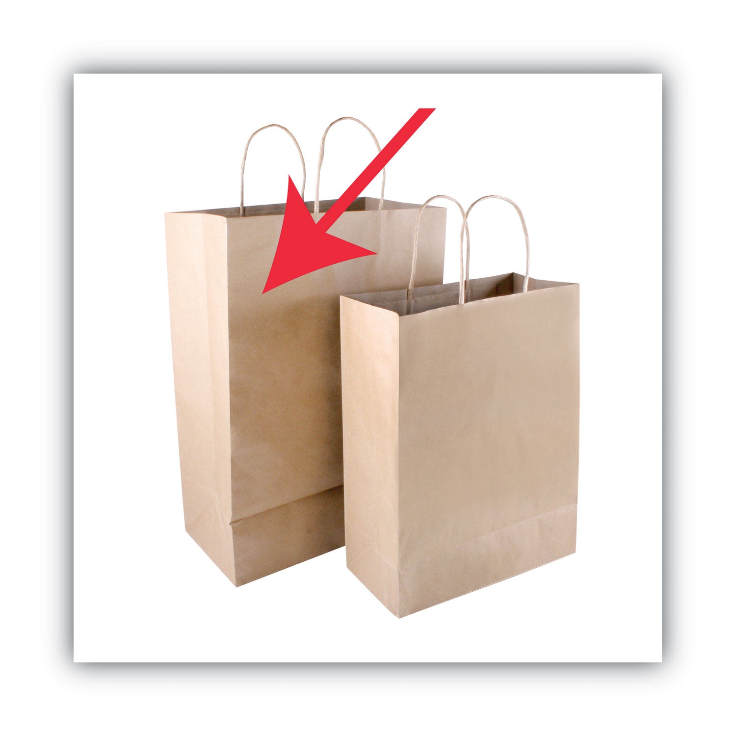 COSCO Premium Shopping Bag, Natural Twisted-Paper Handles, 12" x 6.5" x 17", Brown, 50/Box (091566)