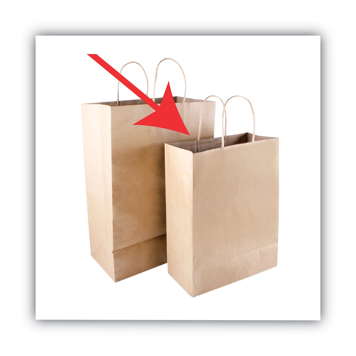 COSCO Premium Shopping Bag, Natural Twisted-Paper Handles, 10" x 4.5" x 13", Brown, 50/Box (091565)
