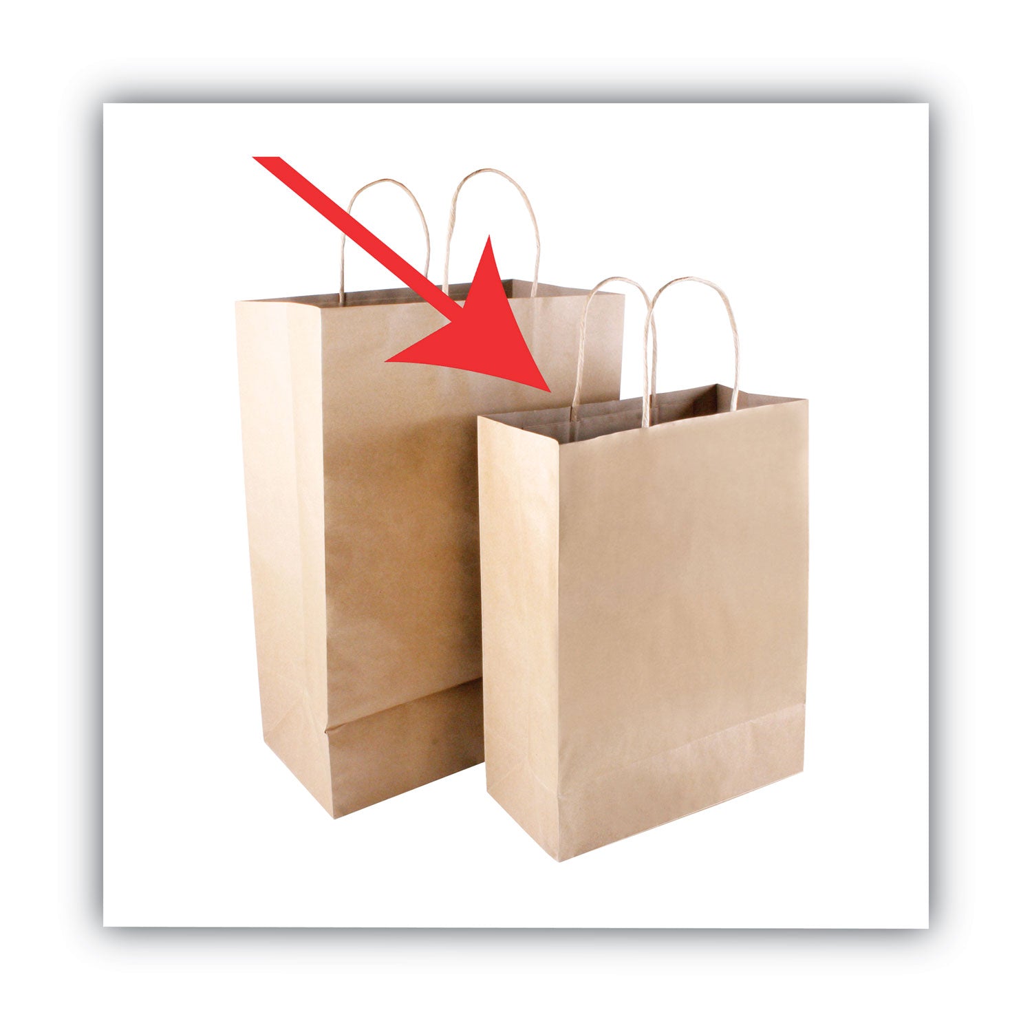 COSCO Premium Shopping Bag, Natural Twisted-Paper Handles, 10" x 4.5" x 13", Brown, 50/Box (091565)