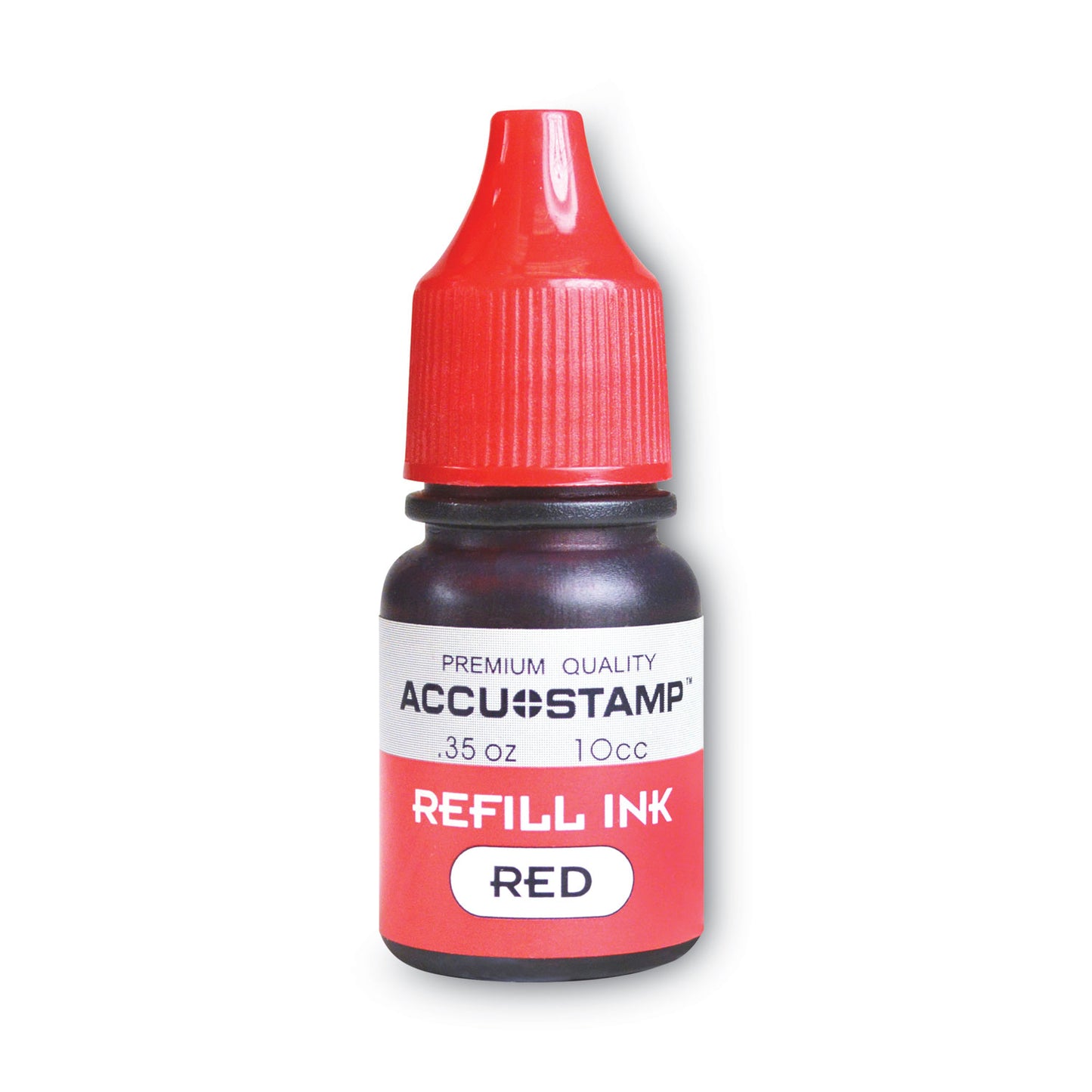 COSCO ACCU-STAMP Gel Ink Refill, 0.35 oz Bottle, Red (090683)