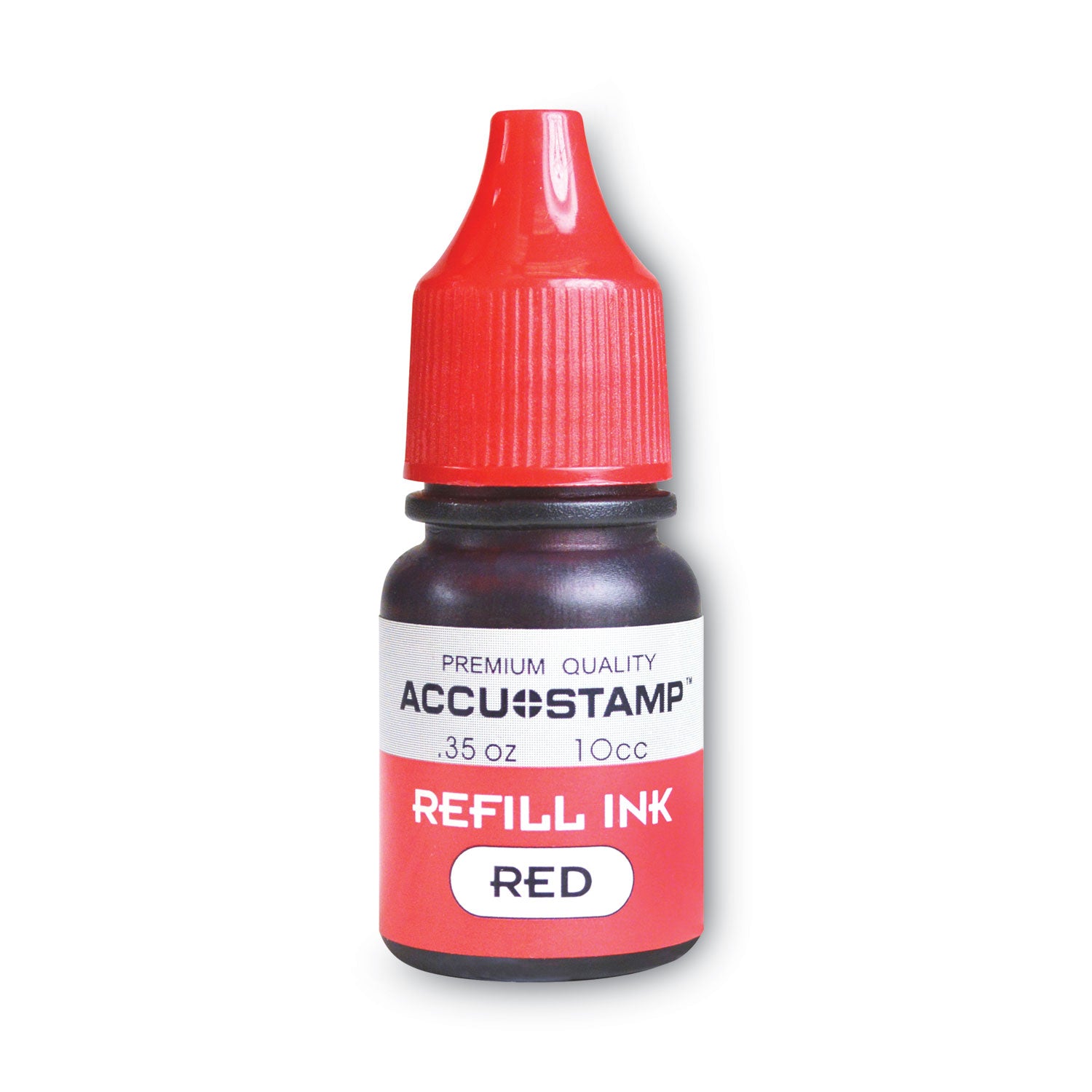 COSCO ACCU-STAMP Gel Ink Refill, 0.35 oz Bottle, Red (090683)