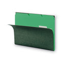 Smead Interior File Folders, 1/3-Cut Tabs: Assorted, Letter Size, 0.75" Expansion, Green, 100/Box (10247)