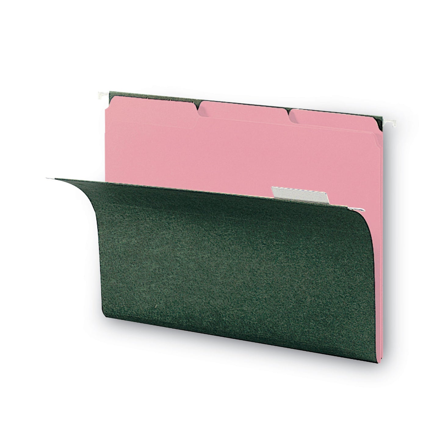 Smead Interior File Folders, 1/3-Cut Tabs: Assorted, Letter Size, 0.75" Expansion, Pink, 100/Box (10263)