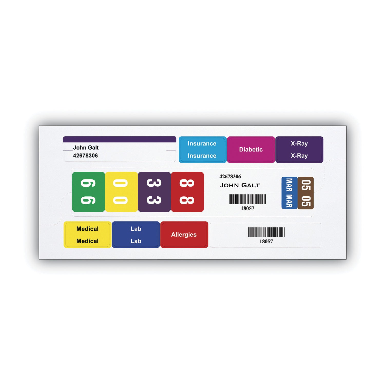 Smead Color-Coded Smartstrip Refill Label Forms, Inkjet Printer, Assorted, 1.5 x 7.5, White, 250/Pack (66006)