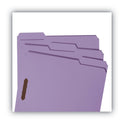 Smead Top Tab Colored Fastener Folders, 0.75" Expansion, 2 Fasteners, Letter Size, Lavender Exterior, 50/Box (12440)