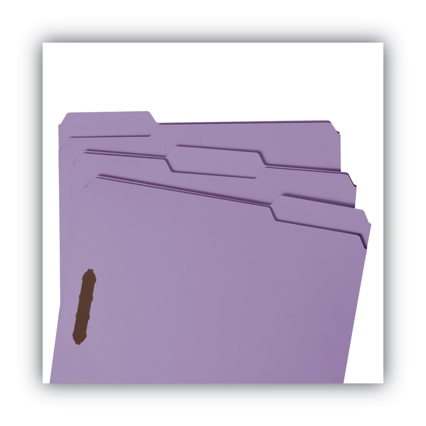 Smead Top Tab Colored Fastener Folders, 0.75" Expansion, 2 Fasteners, Letter Size, Lavender Exterior, 50/Box (12440)