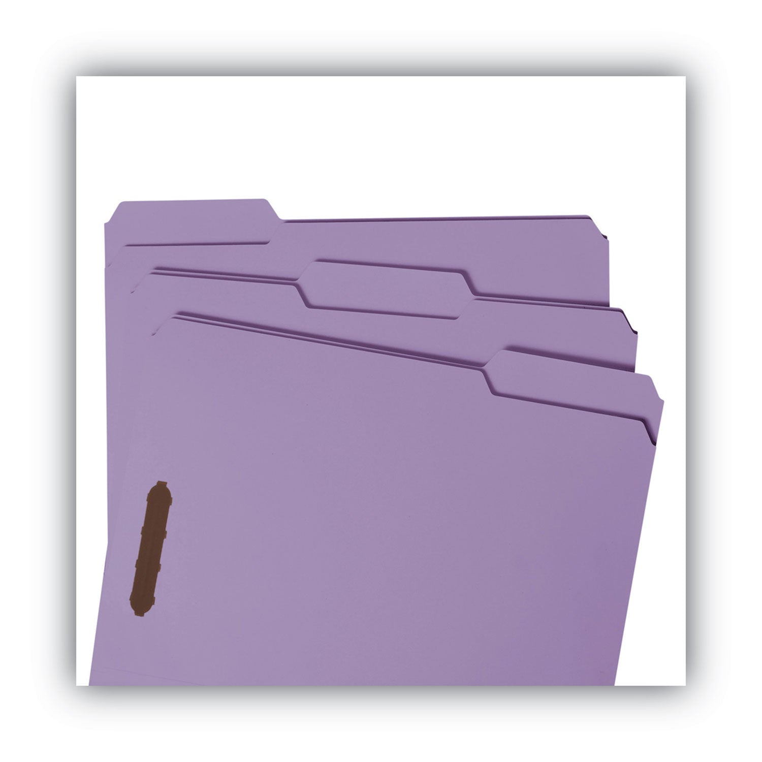 Smead Top Tab Colored Fastener Folders, 0.75" Expansion, 2 Fasteners, Letter Size, Lavender Exterior, 50/Box (12440)