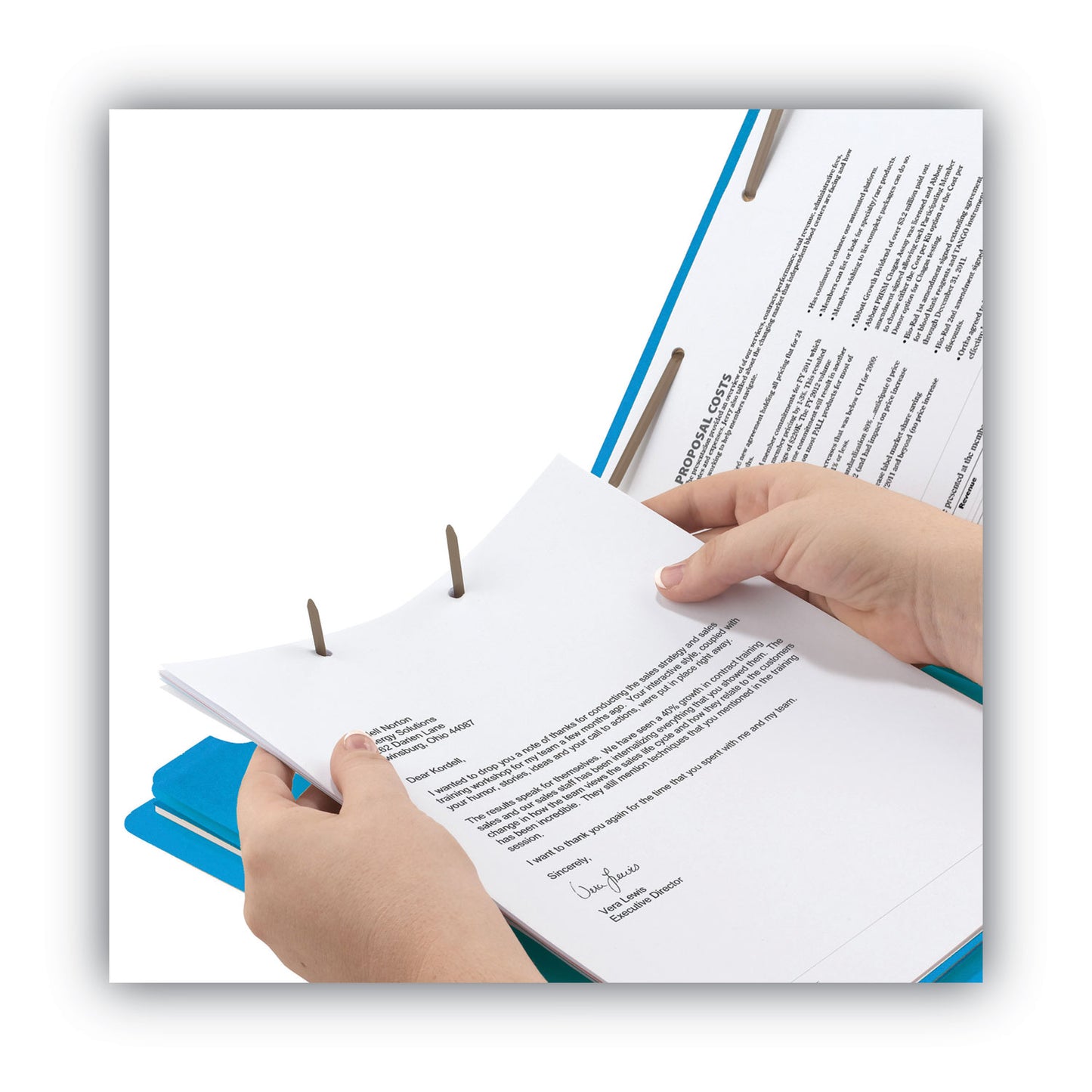 Smead Colored End Tab Classification Folders with Dividers, 2" Expansion, 2 Dividers, 6 Fasteners, Letter Size, Blue, 10/Box (26836)