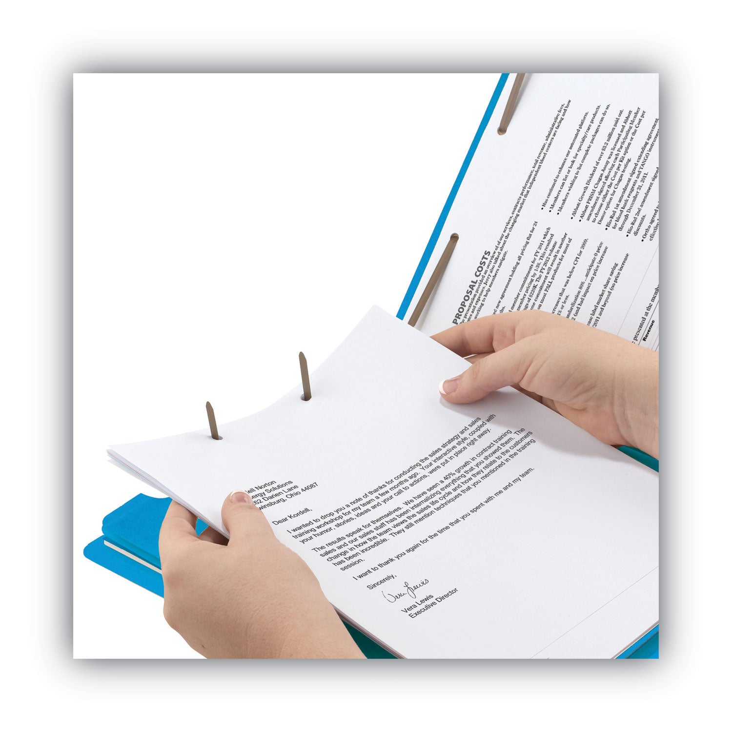 Smead Colored End Tab Classification Folders with Dividers, 2" Expansion, 2 Dividers, 6 Fasteners, Letter Size, Blue, 10/Box (26836)