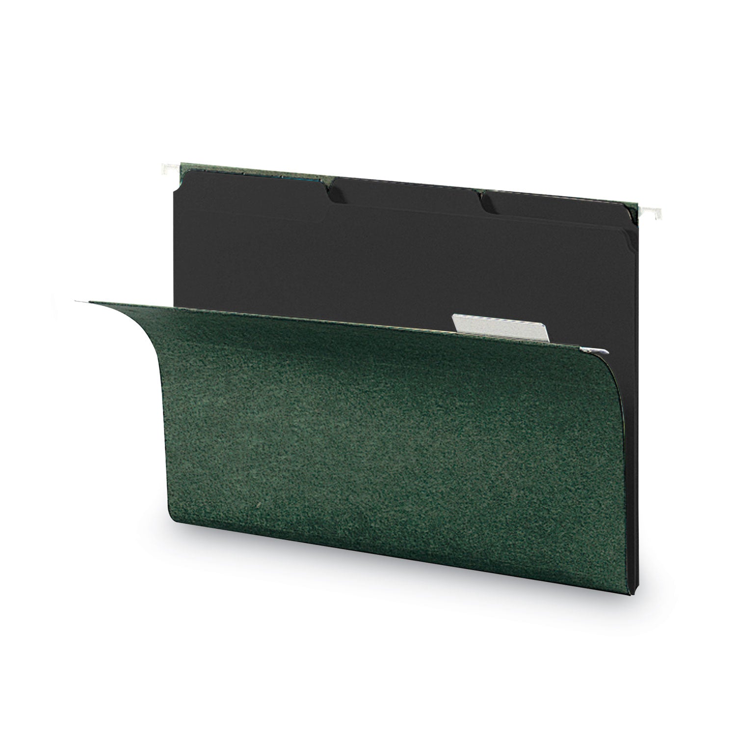 Smead Interior File Folders, 1/3-Cut Tabs: Assorted, Letter Size, 0.75" Expansion, Black/Gray, 100/Box (10243)
