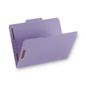 Smead Top Tab Colored Fastener Folders, 0.75" Expansion, 2 Fasteners, Letter Size, Lavender Exterior, 50/Box (12440)