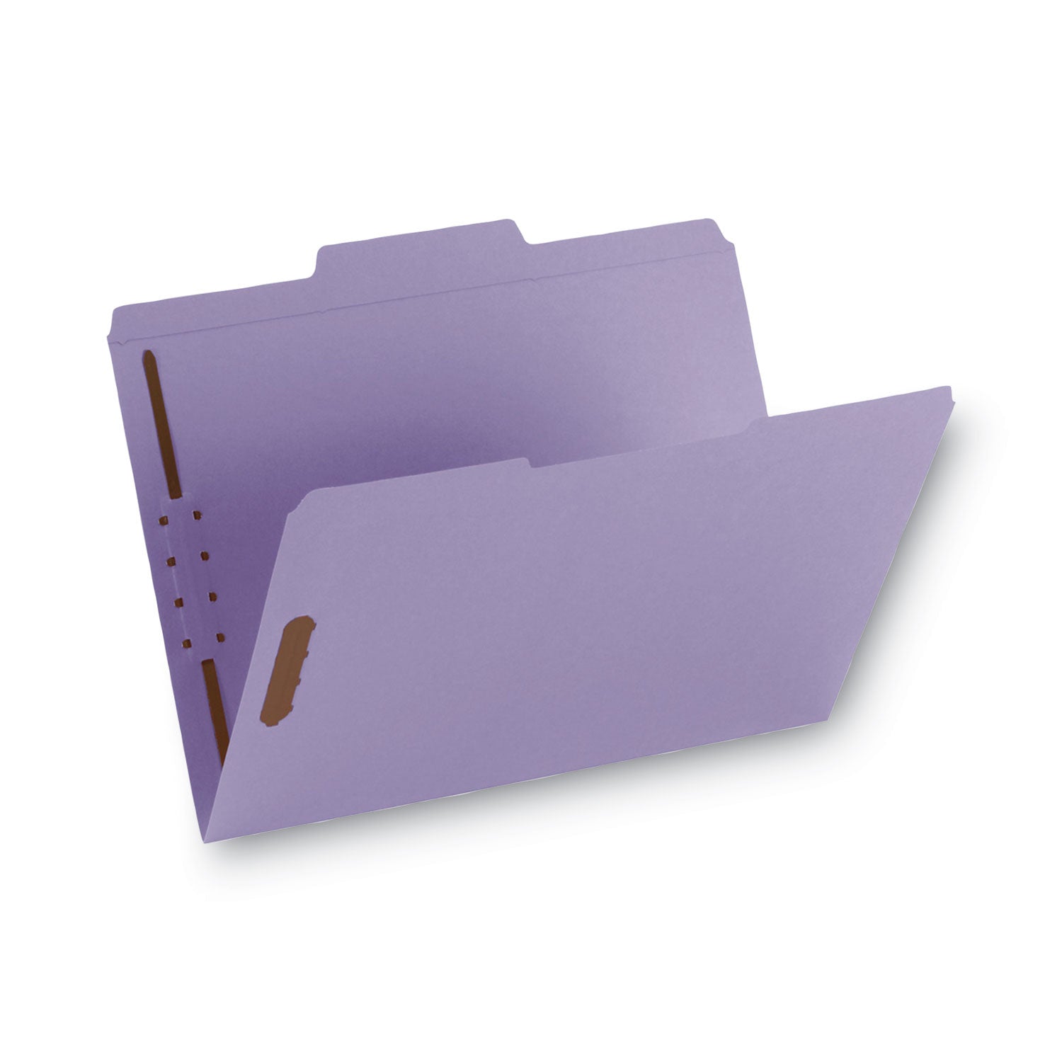 Smead Top Tab Colored Fastener Folders, 0.75" Expansion, 2 Fasteners, Letter Size, Lavender Exterior, 50/Box (12440)