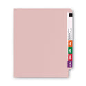 Smead Shelf-Master Reinforced End Tab Colored Folders, Straight Tabs, Letter Size, 0.75" Expansion, Pink, 100/Box (25610)