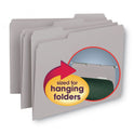 Smead Interior File Folders, 1/3-Cut Tabs: Assorted, Letter Size, 0.75" Expansion, Gray, 100/Box (10251)