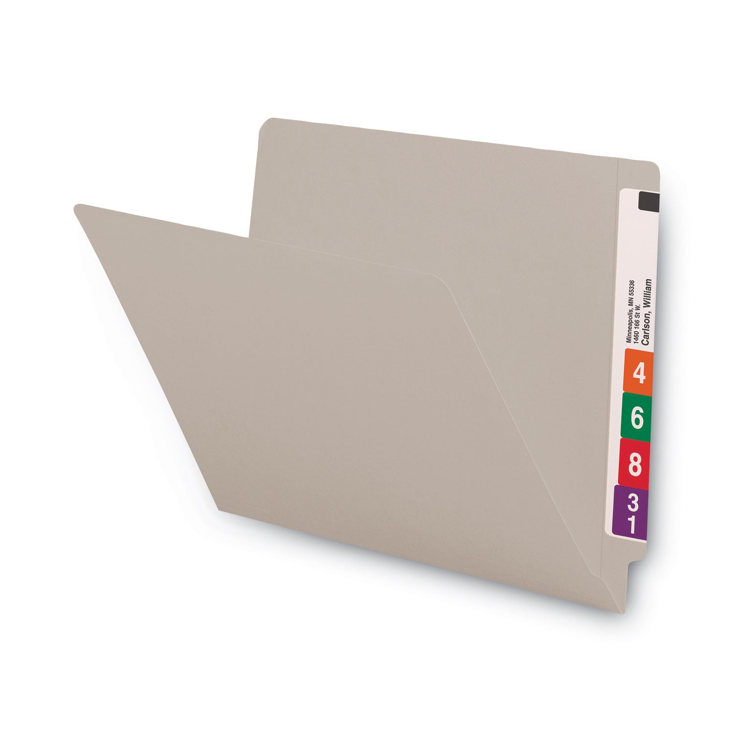 Smead Shelf-Master Reinforced End Tab Colored Folders, Straight Tabs, Letter Size, 0.75" Expansion, Gray, 100/Box (25310)