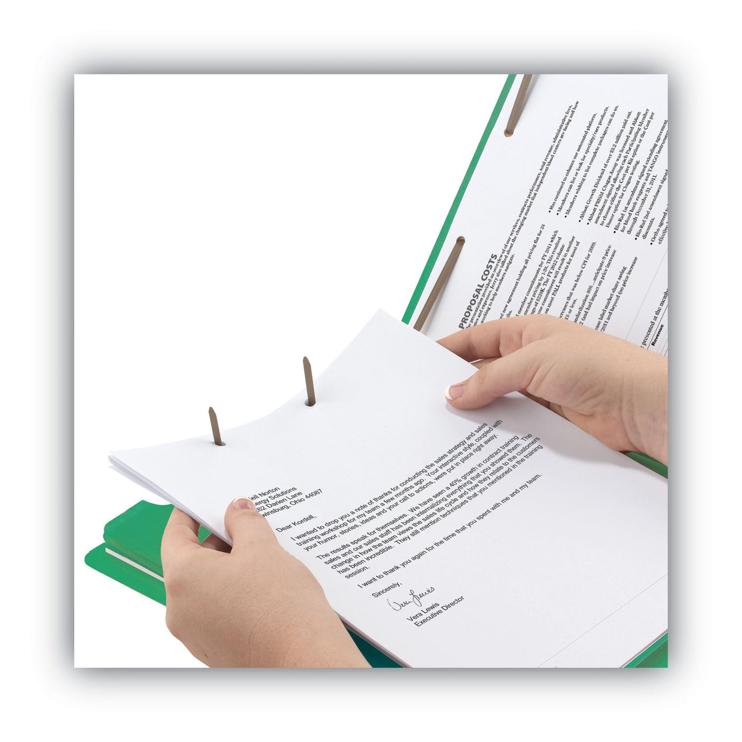 Smead Colored End Tab Classification Folders with Dividers, 2" Expansion, 2 Dividers, 6 Fasteners, Letter Size, Green, 10/Box (26837)
