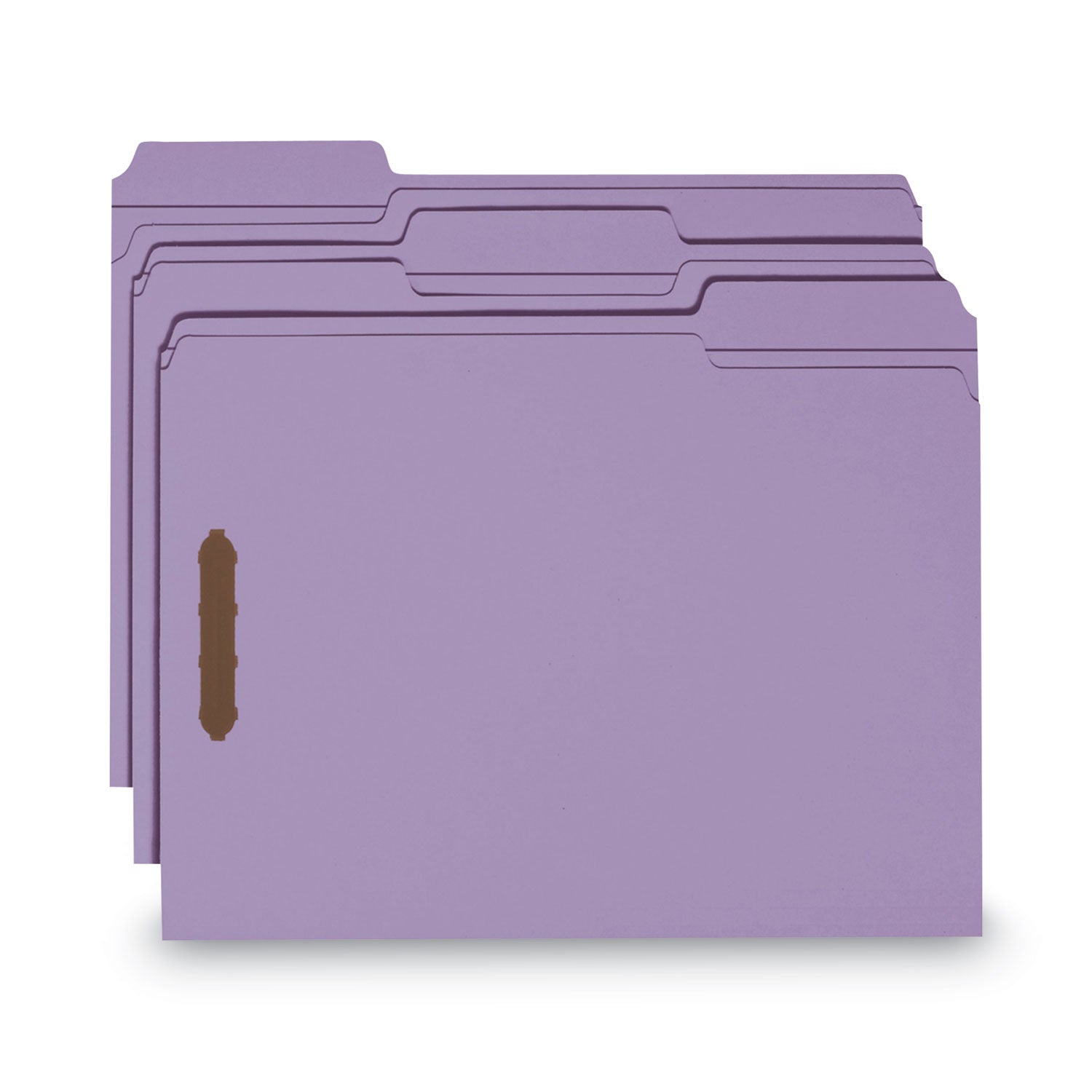 Smead Top Tab Colored Fastener Folders, 0.75" Expansion, 2 Fasteners, Letter Size, Lavender Exterior, 50/Box (12440)