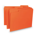 Smead Interior File Folders, 1/3-Cut Tabs: Assorted, Letter Size, 0.75" Expansion, Orange, 100/Box (10259)