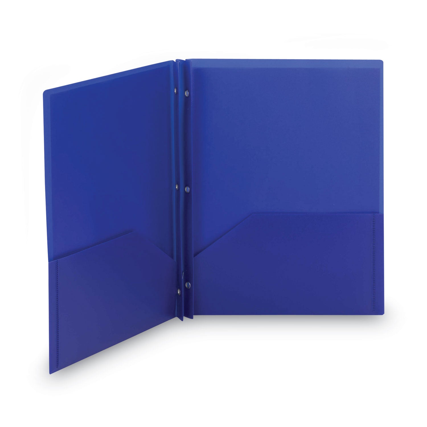 Smead Poly Two-Pocket Folder with Fasteners, 180-Sheet Capacity, 11 x 8.5, Blue, 25/Box (87726)