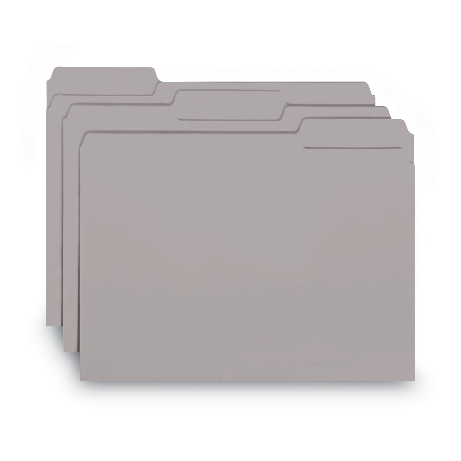 Smead Interior File Folders, 1/3-Cut Tabs: Assorted, Letter Size, 0.75" Expansion, Gray, 100/Box (10251)