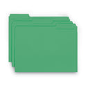 Smead Interior File Folders, 1/3-Cut Tabs: Assorted, Letter Size, 0.75" Expansion, Green, 100/Box (10247)