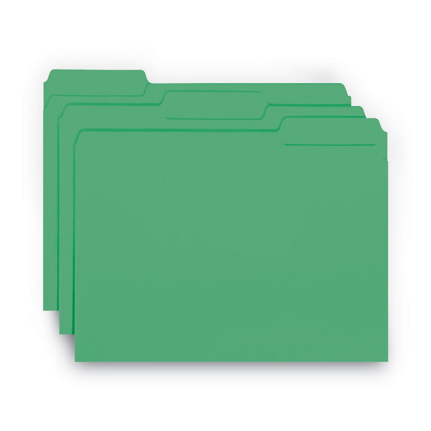 Smead Interior File Folders, 1/3-Cut Tabs: Assorted, Letter Size, 0.75" Expansion, Green, 100/Box (10247)