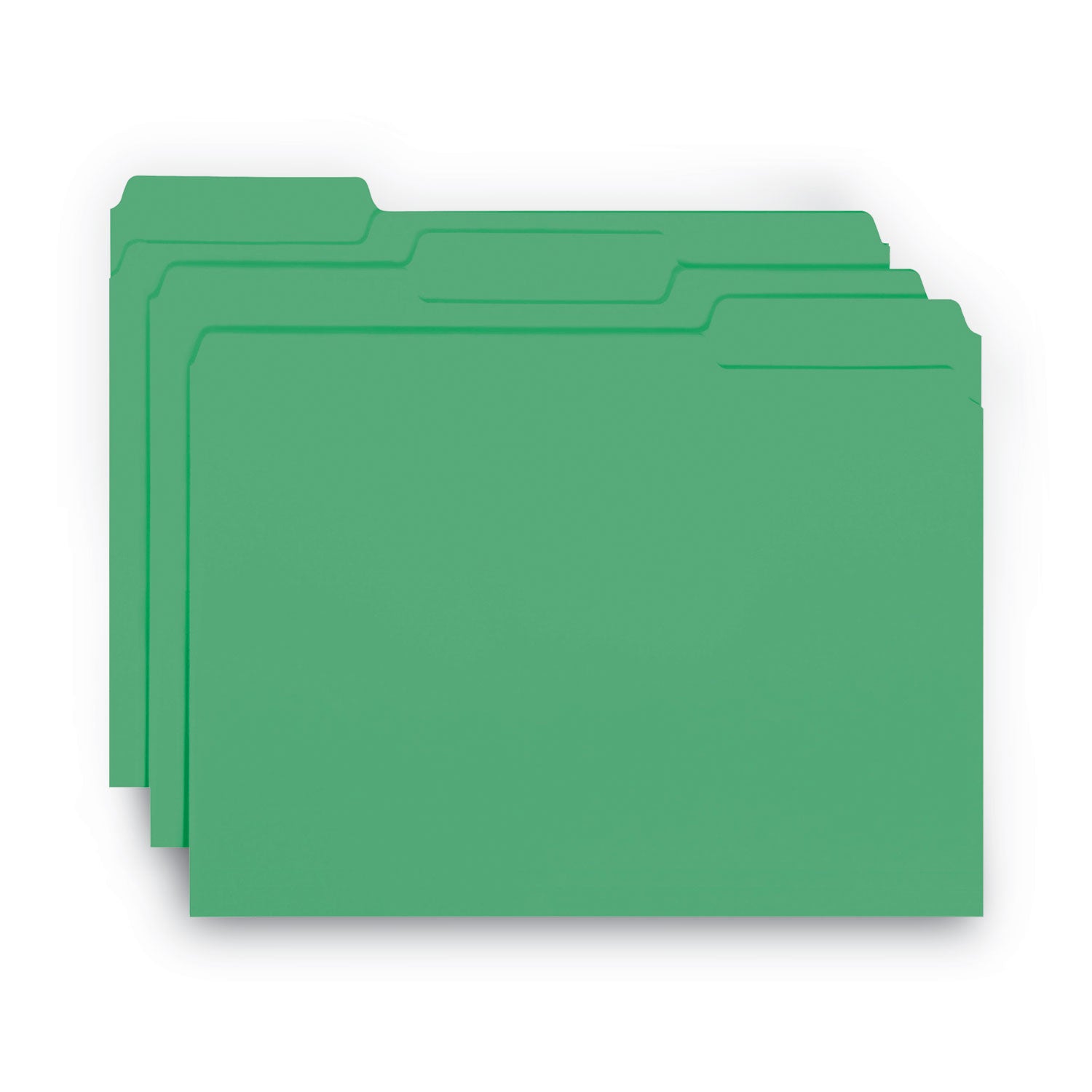 Smead Interior File Folders, 1/3-Cut Tabs: Assorted, Letter Size, 0.75" Expansion, Green, 100/Box (10247)