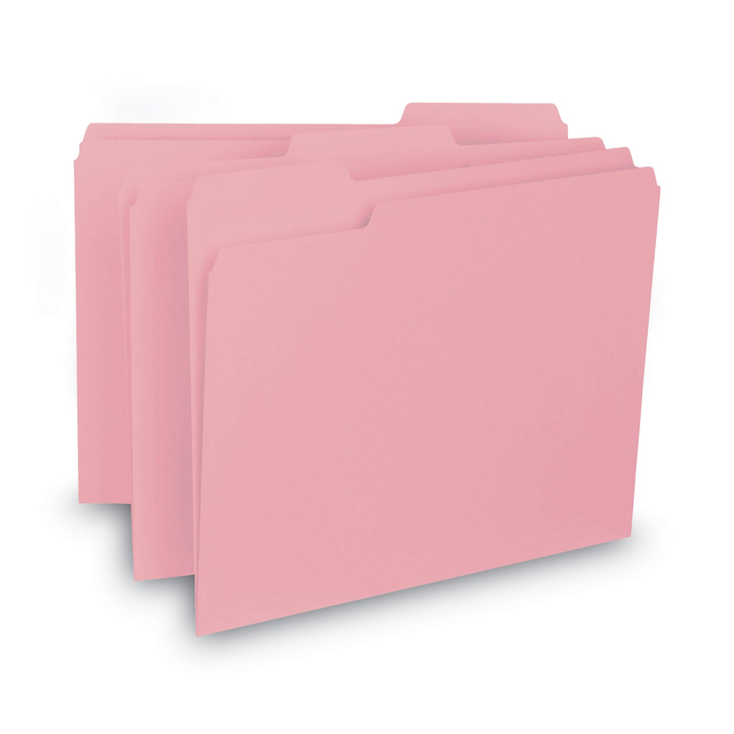 Smead Interior File Folders, 1/3-Cut Tabs: Assorted, Letter Size, 0.75" Expansion, Pink, 100/Box (10263)