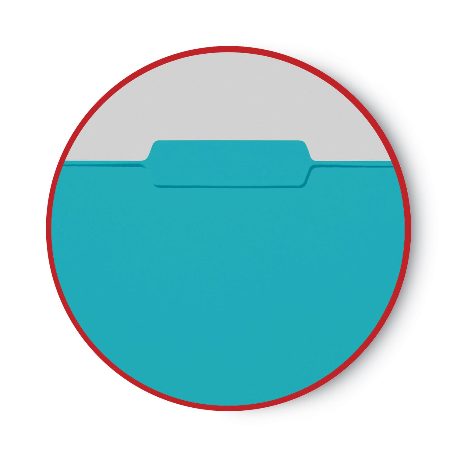 Smead Interior File Folders, 1/3-Cut Tabs: Assorted, Letter Size, 0.75" Expansion, Aqua, 100/Box (10235)