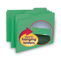 Smead Interior File Folders, 1/3-Cut Tabs: Assorted, Letter Size, 0.75" Expansion, Green, 100/Box (10247)